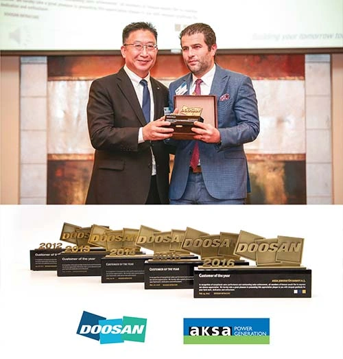 AKSA selected as doosan’s customer of the year for the 5th time
